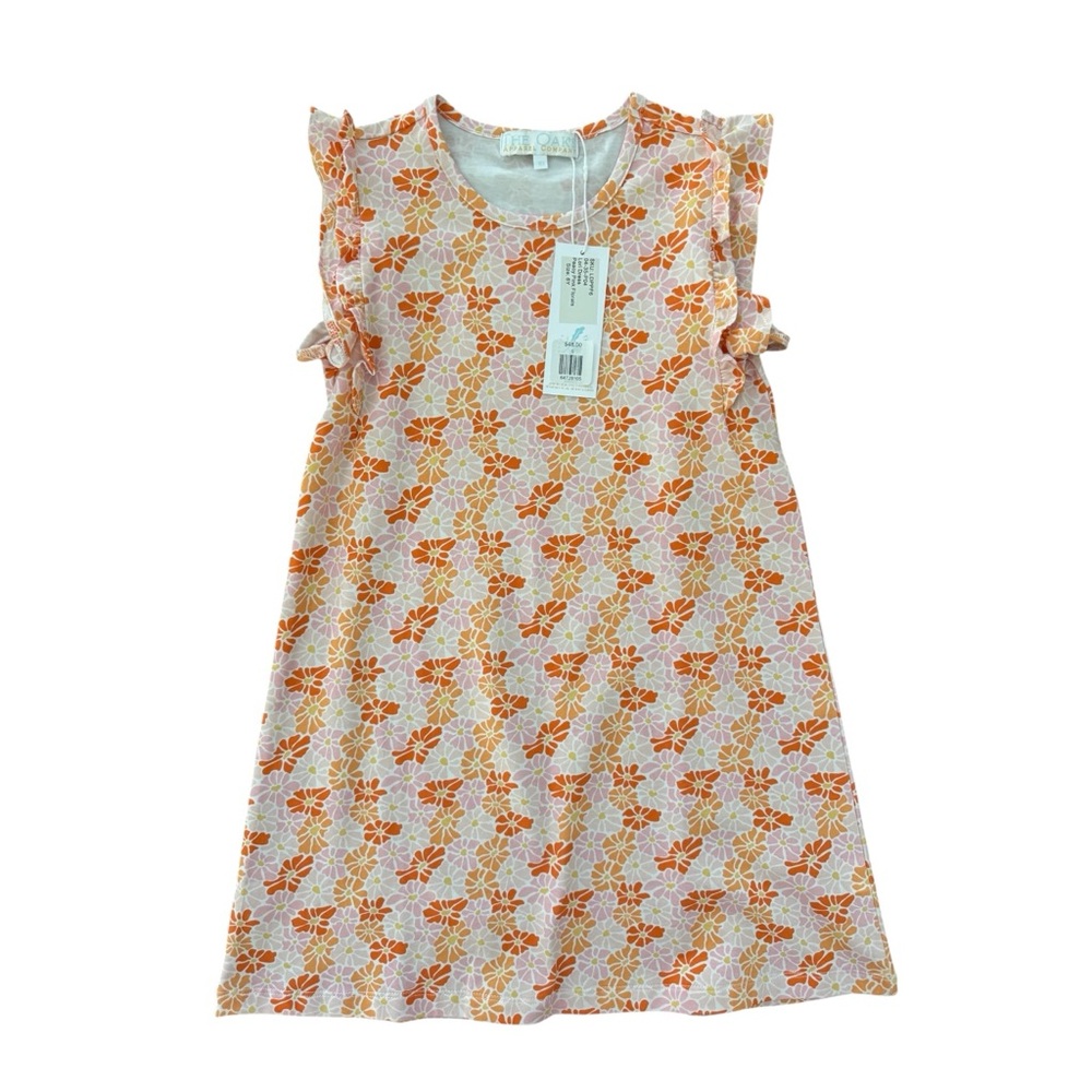 The Oaks Apparel Orange Floral Ruffle Sleeve Dress 4